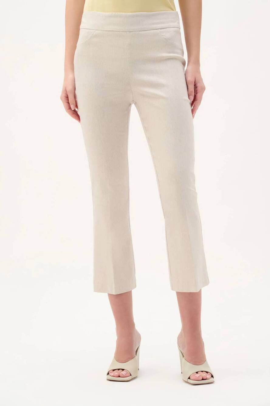 NEW JOSEPH RIBKOFF woven millennium flare pants in natural